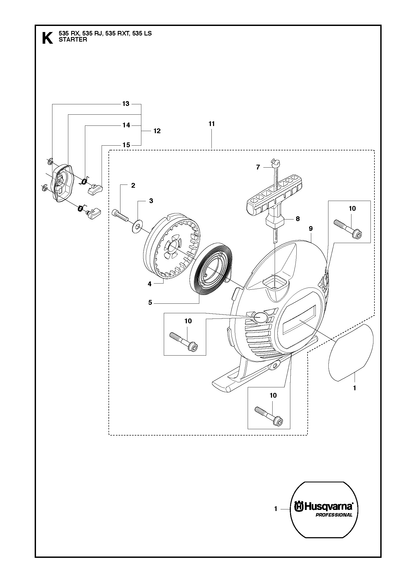 Husqvarna 503873601 onderdelentekening - positie 14