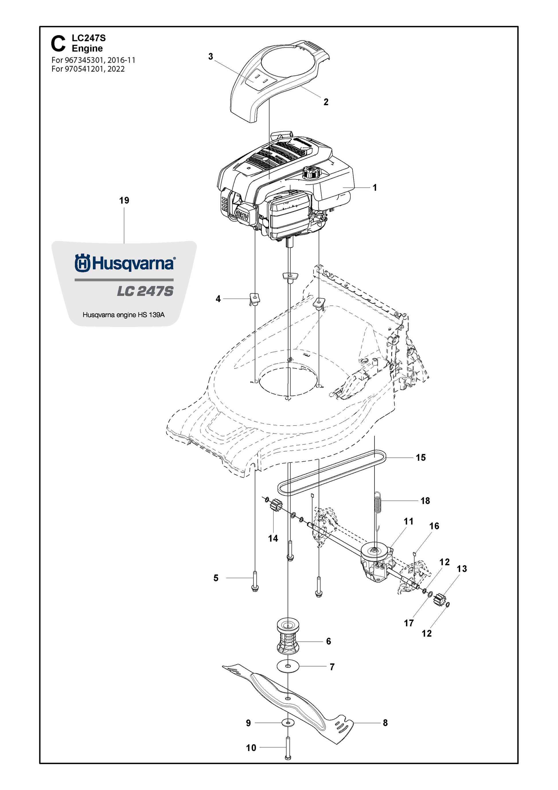 Husqvarna 501869701 onderdelentekening - positie 14