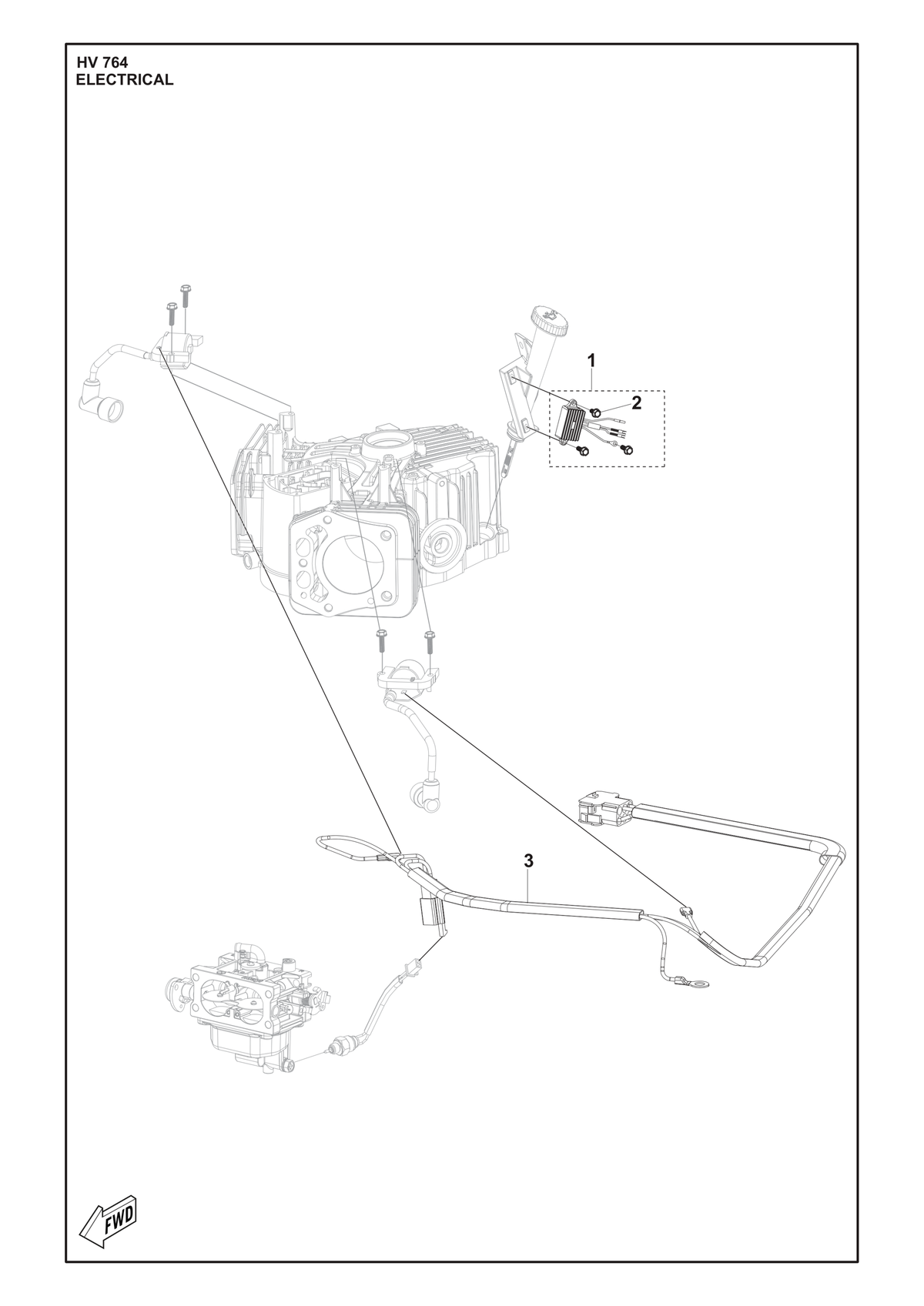Husqvarna 598600301 onderdelentekening - positie 1