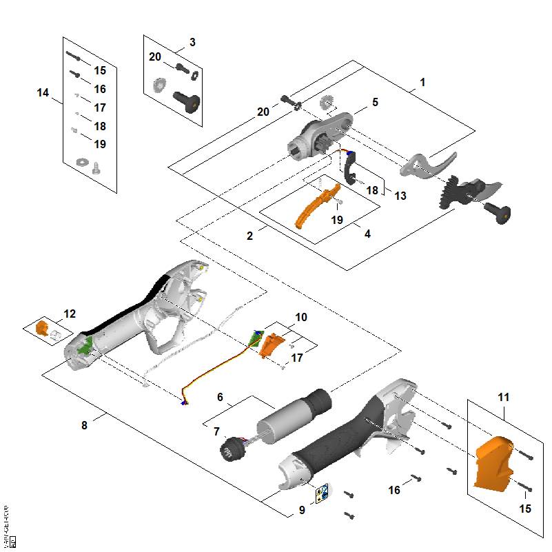 STIHL VA076400100 Aandrijfkop positie 5 technische tekening