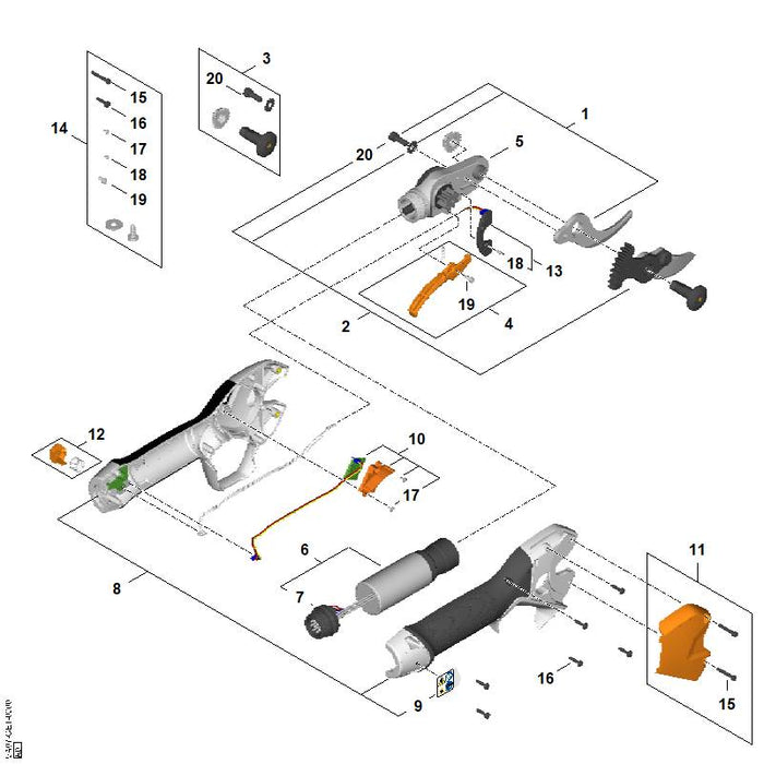 STIHL VA074009101 Hall-sensor positie 13 technische tekening