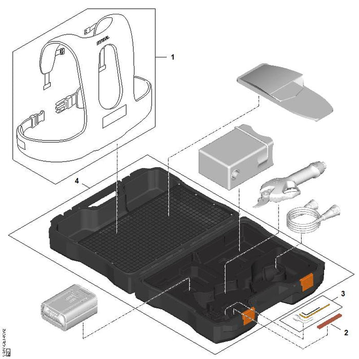 STIHL VA088901400 Set gereedschap positie 3 technische tekening