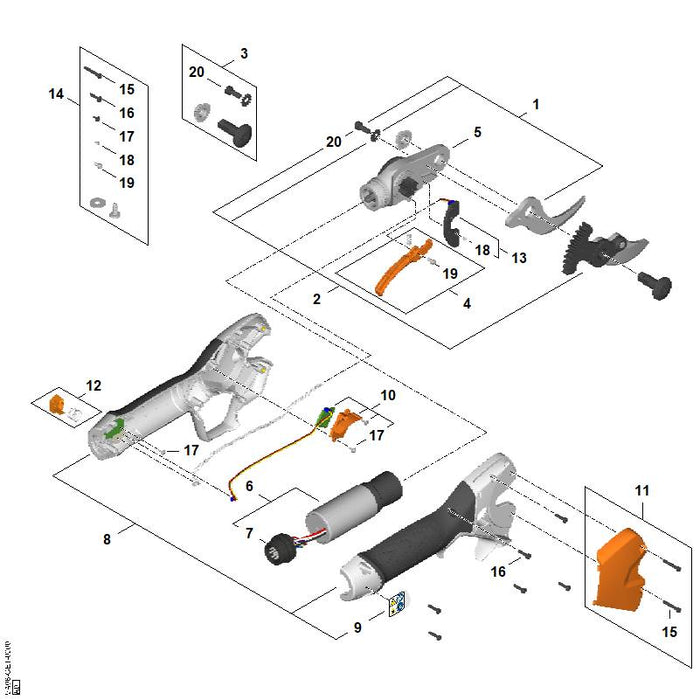 STIHL VA086020401 Afdekkap positie 11 technische tekening