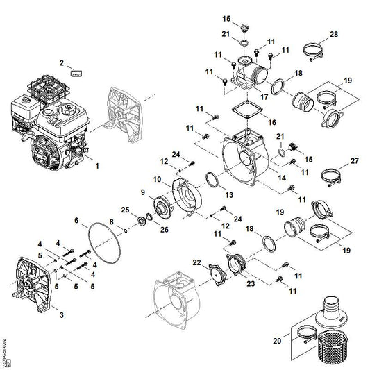 STIHL VB040073400 filterset positie 20 technische tekening