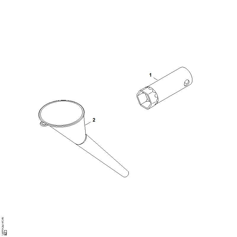 STIHL VB037087300 trechter positie 2 technische tekening