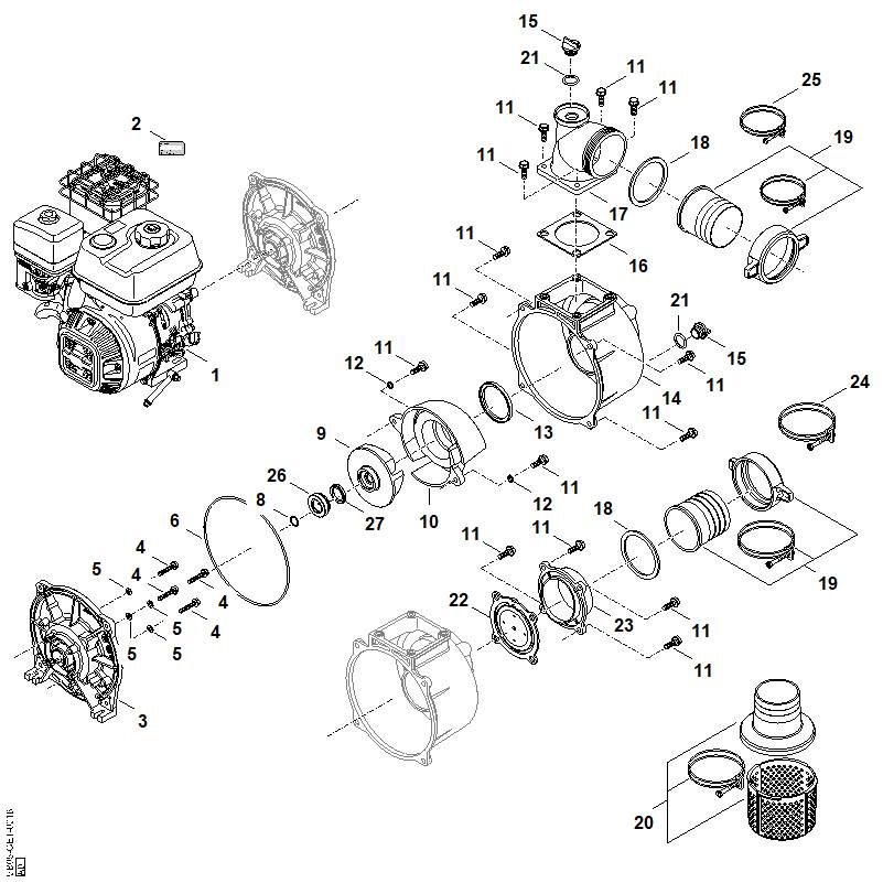 STIHL VB050111800 EHC 705.0 (EHC705-0001) positie 1 technische tekening
