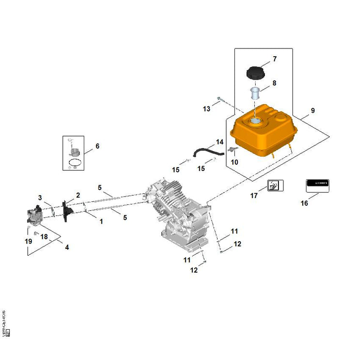 STIHL 0004-350-0510 tankdop positie 7 technische tekening