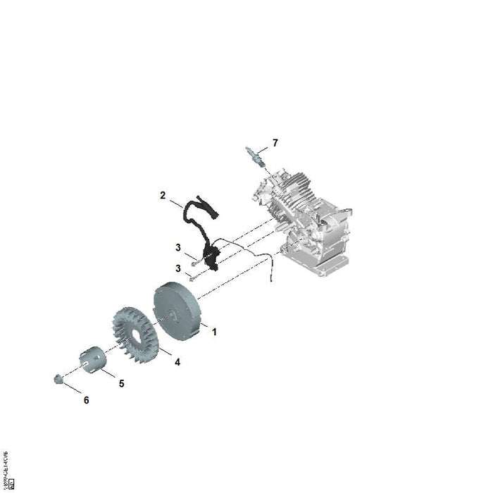 STIHL 0004-400-1303 ontstekingsmodule positie 2 technische tekening