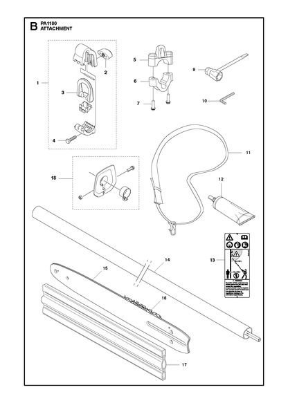 Husqvarna 587972104 onderdelentekening - positie 14