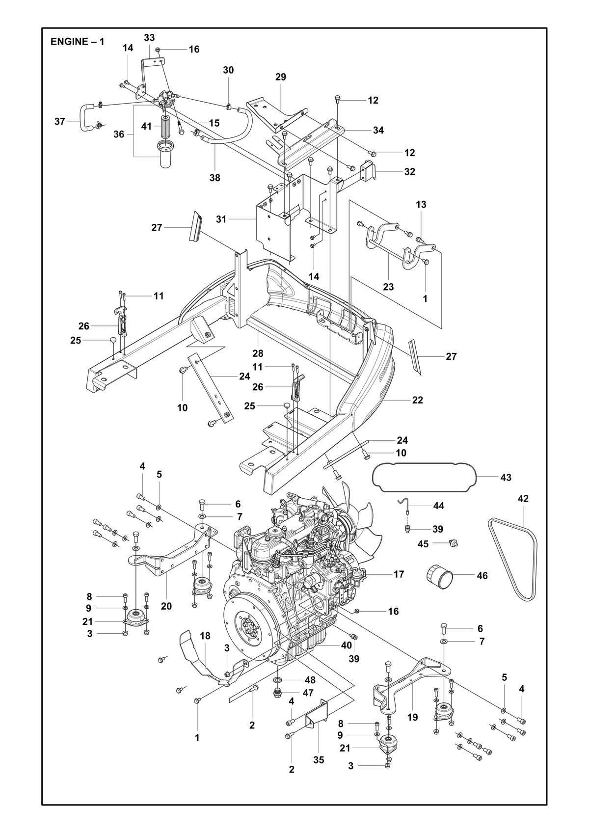 Husqvarna 501081601 onderdelentekening - positie 40