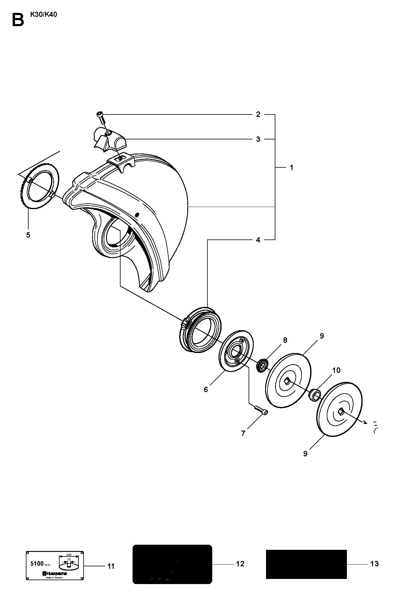 Husqvarna 506284102 onderdelentekening - positie 11