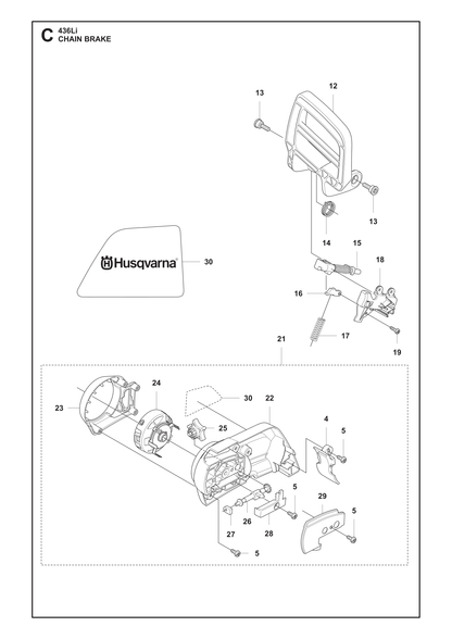 Husqvarna 578790601 onderdelentekening - positie 22