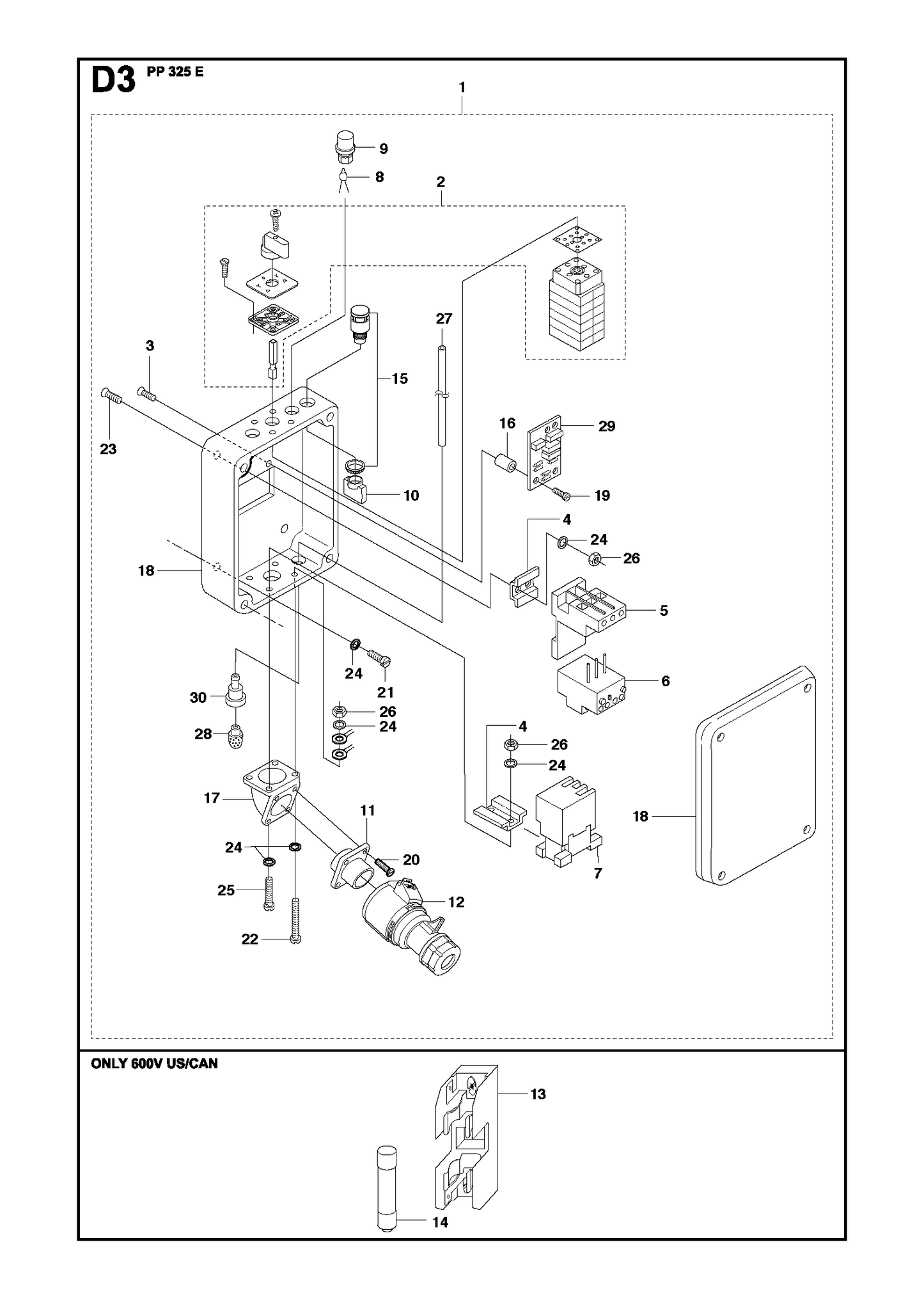 Husqvarna 505400605 onderdelentekening - positie 1