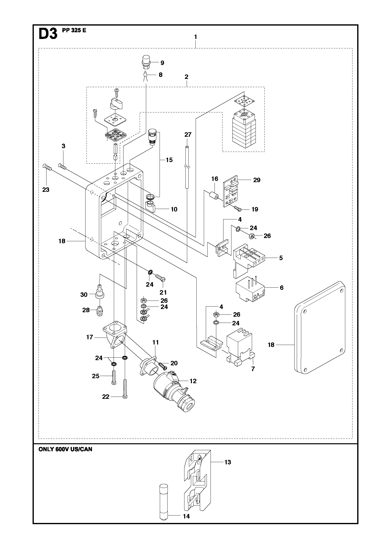 Husqvarna 505400605 onderdelentekening - positie 1
