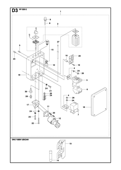 Husqvarna 505400605 onderdelentekening - positie 1