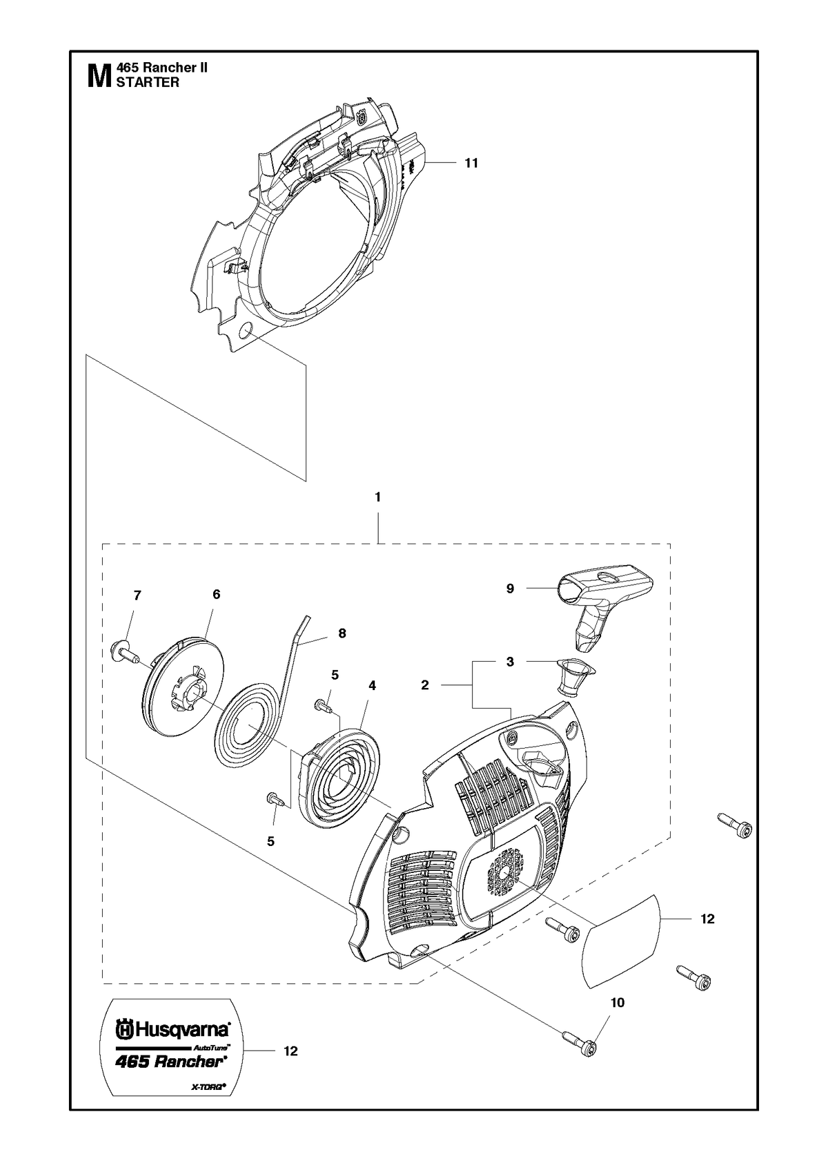 Husqvarna 574643202 onderdelentekening - positie 1