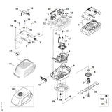 STIHL WA414301420 Elektronisch moduul positie 21 technische tekening