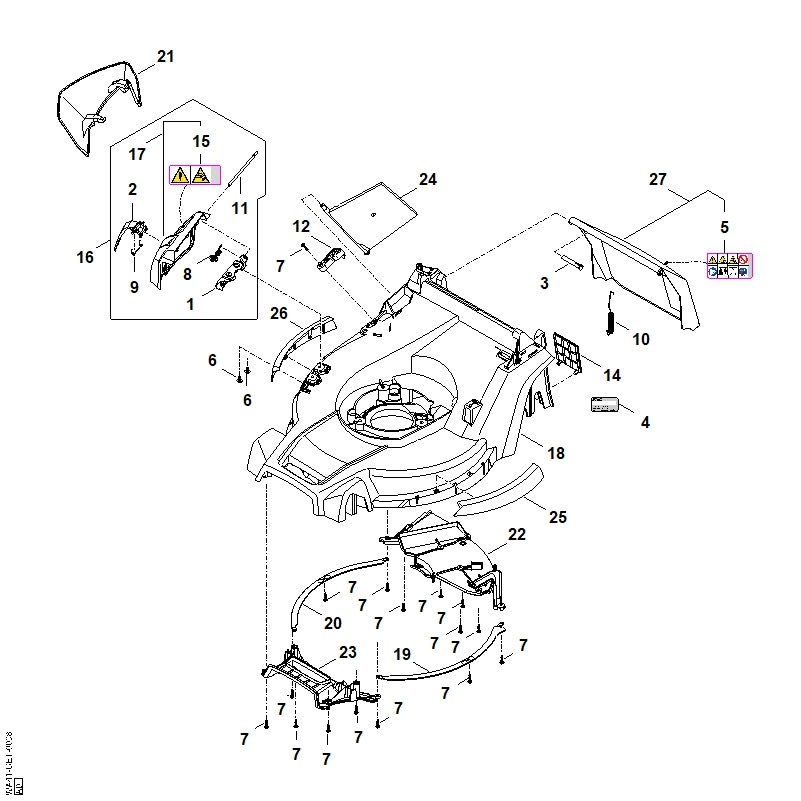 STIHL WA417008505 Huis positie 18 technische tekening