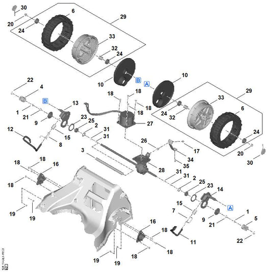 STIHL WA707042700 Houder positie 34 technische tekening