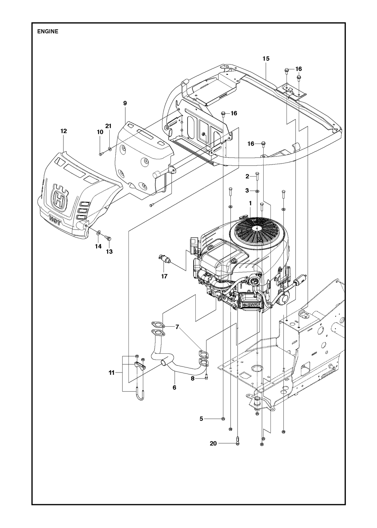 Husqvarna 577813602 onderdelentekening - positie 9