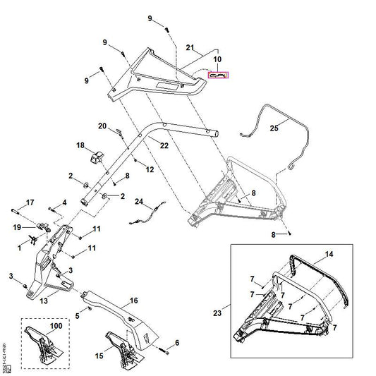 STIHL WB217802000 Afdekkap positie 21 technische tekening