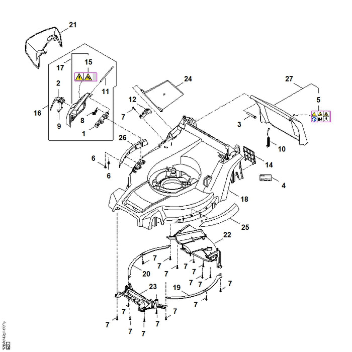 STIHL WA407008500 Huis positie 18 technische tekening
