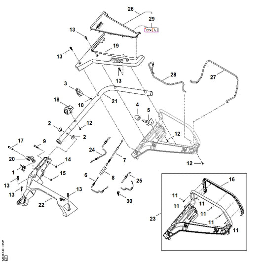 STIHL WB417007515 Kabel positie 25 technische tekening