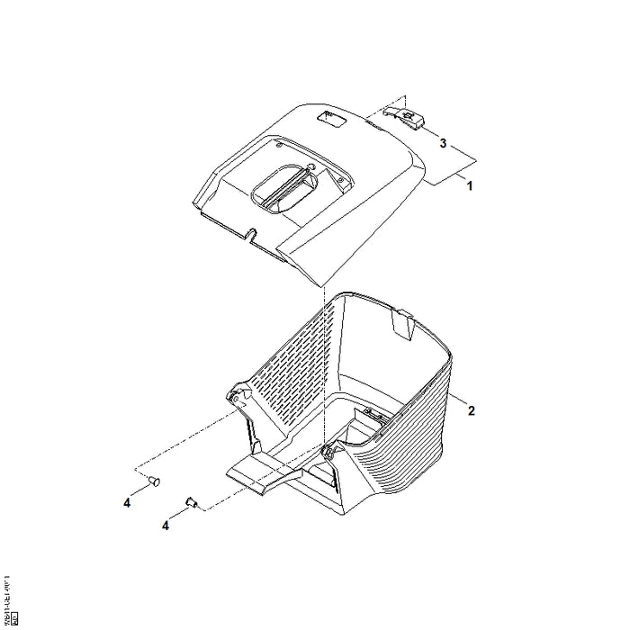 STIHL 0000-703-9600 Grasopvangbox positie 2 technische tekening