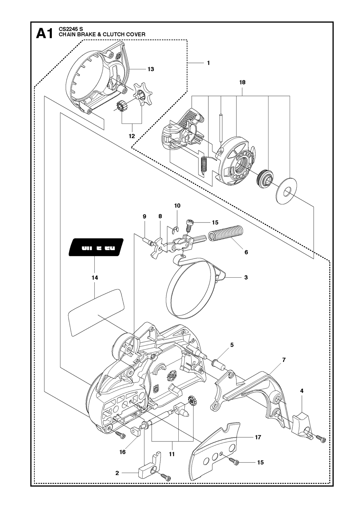Husqvarna 544217206 onderdelentekening - positie 1