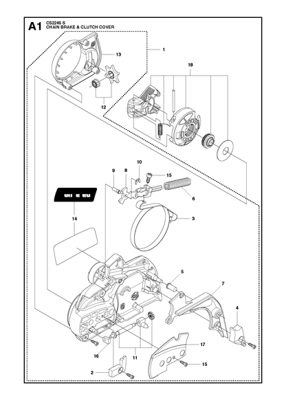 Husqvarna 544217206 onderdelentekening - positie 1
