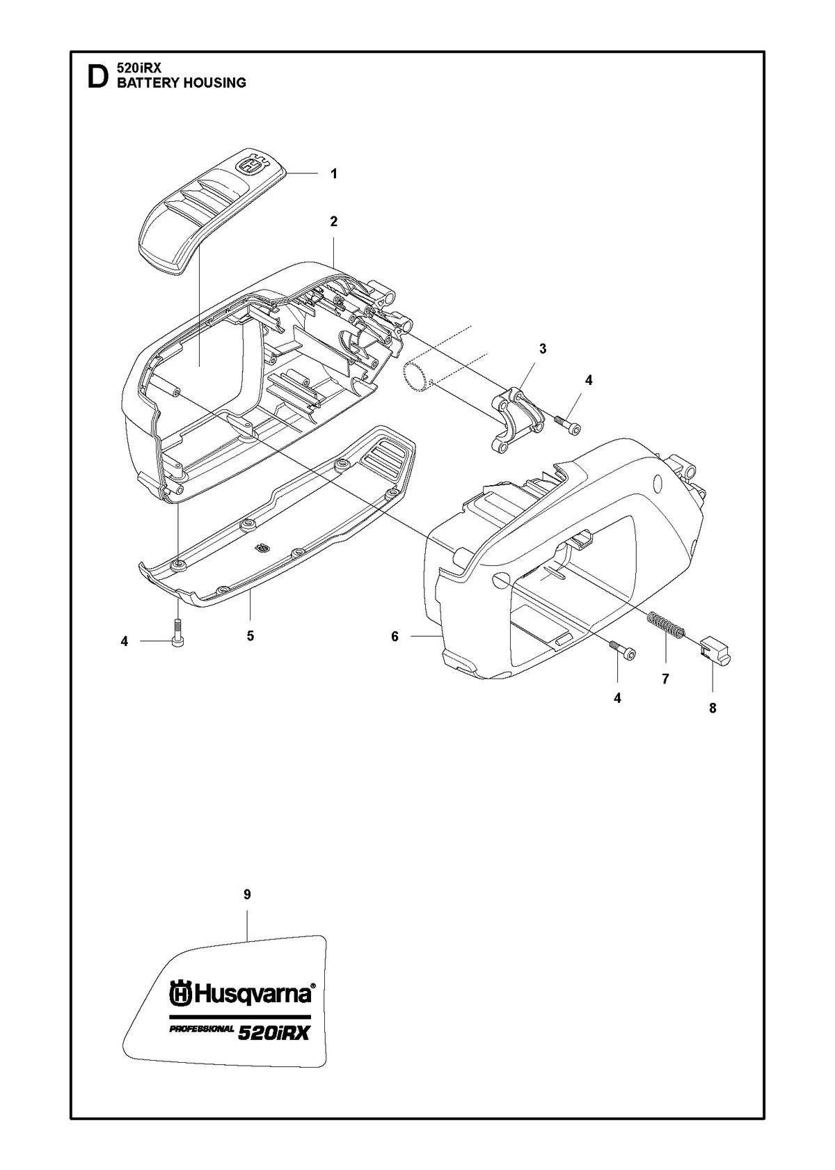 Husqvarna 579006210 onderdelentekening - positie 9