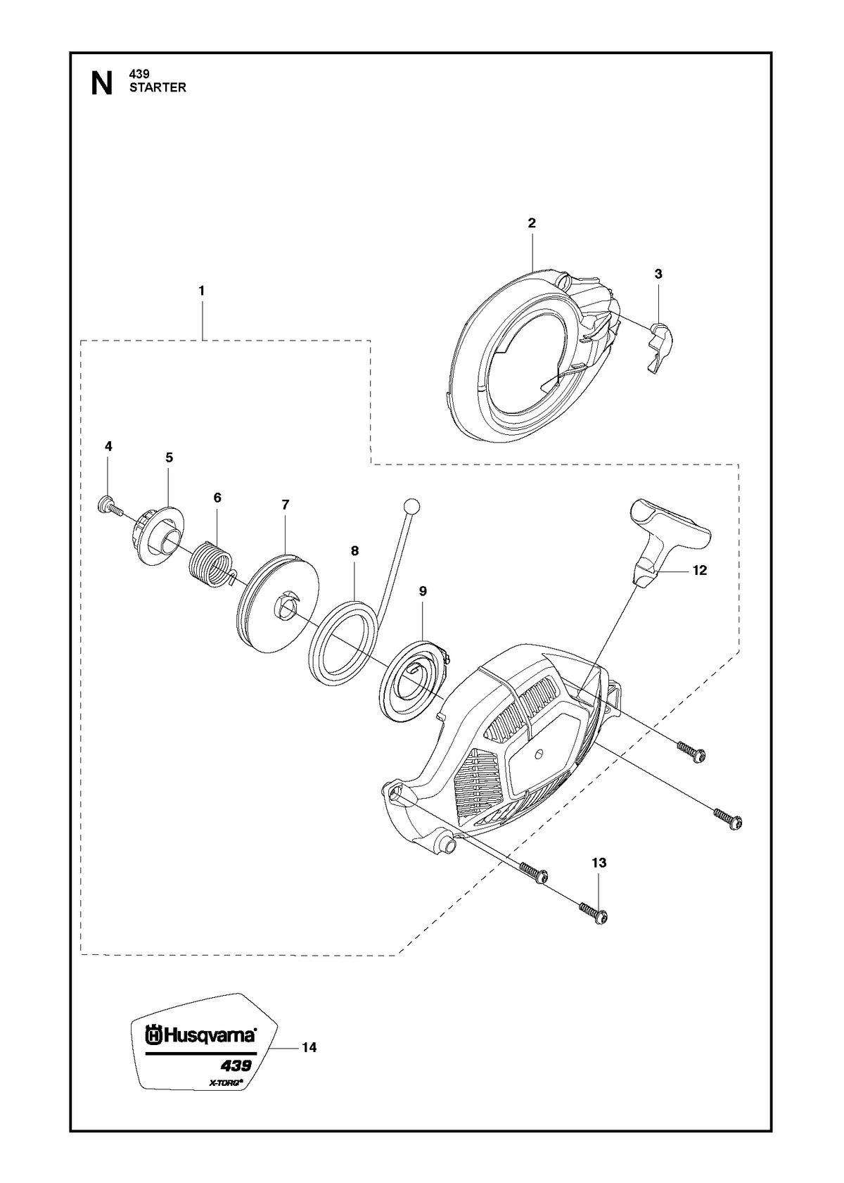 Husqvarna 579313501 onderdelentekening - positie 14