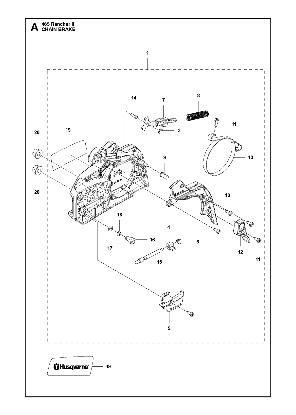 Husqvarna 574603501 onderdelentekening - positie 1