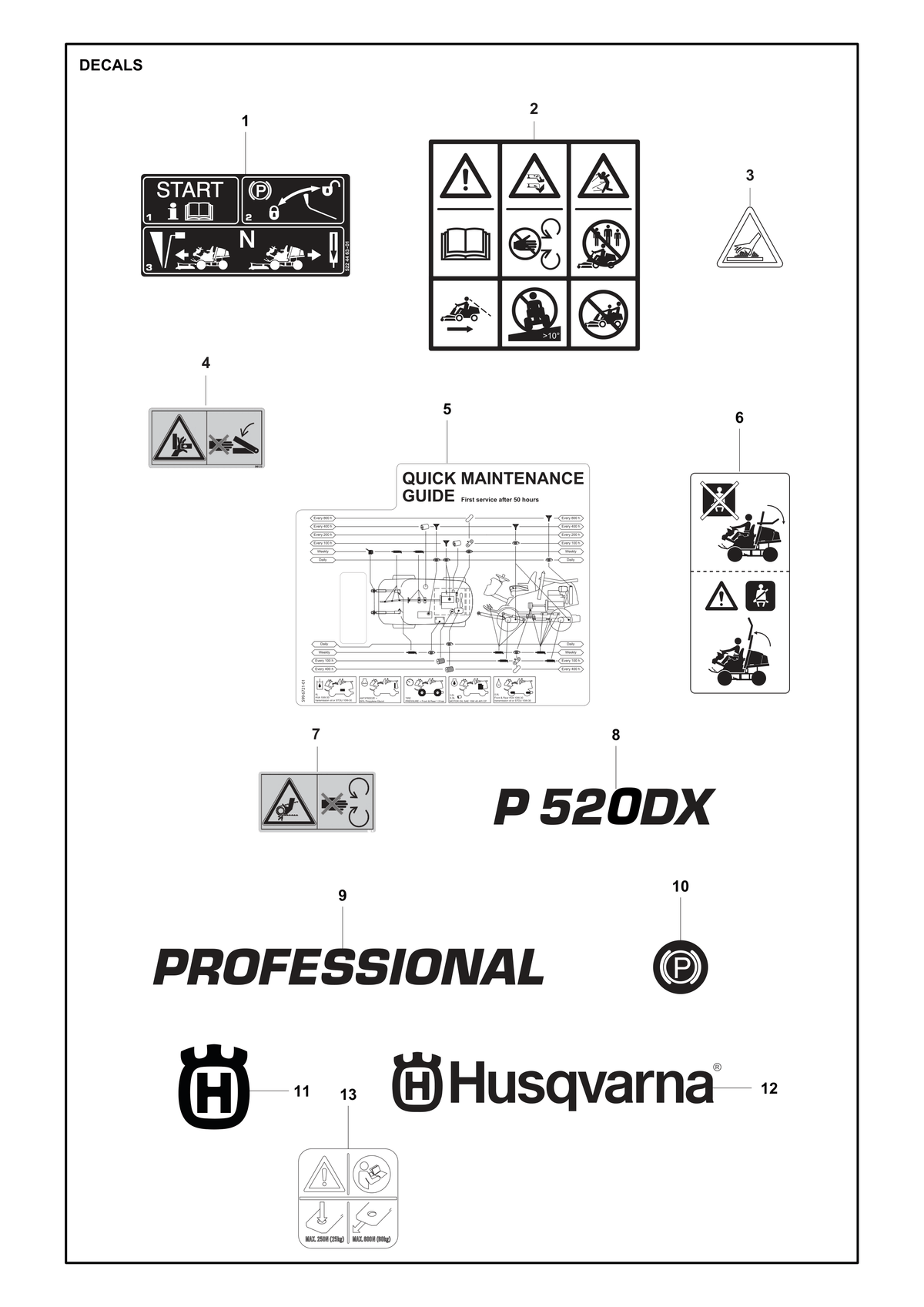 Husqvarna 522446301 onderdelentekening - positie 1