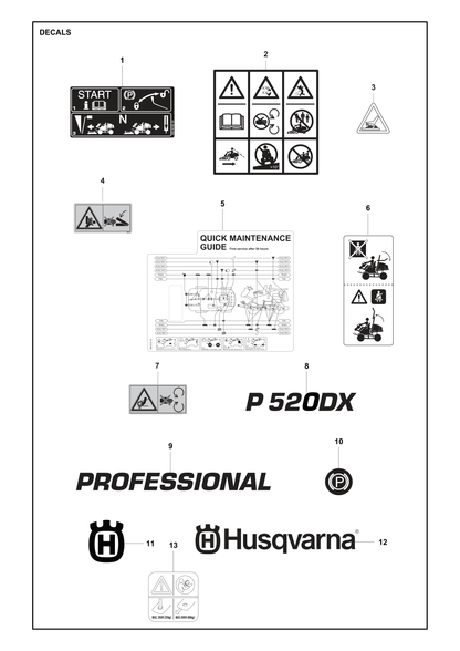 Husqvarna 522446301 onderdelentekening - positie 1