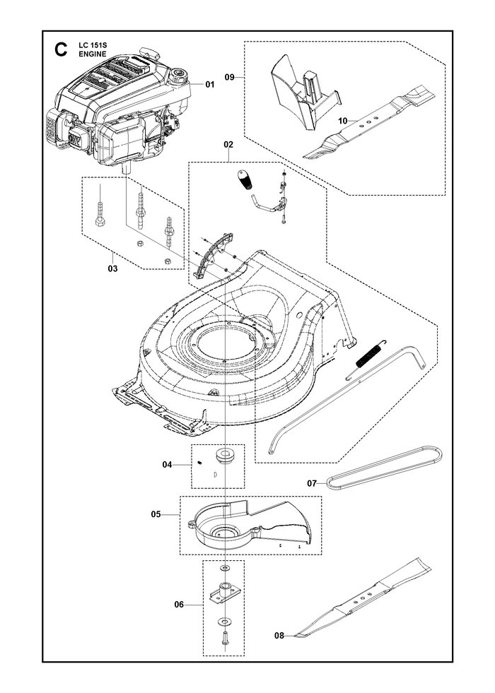 Husqvarna 599912504 onderdelentekening - positie 1
