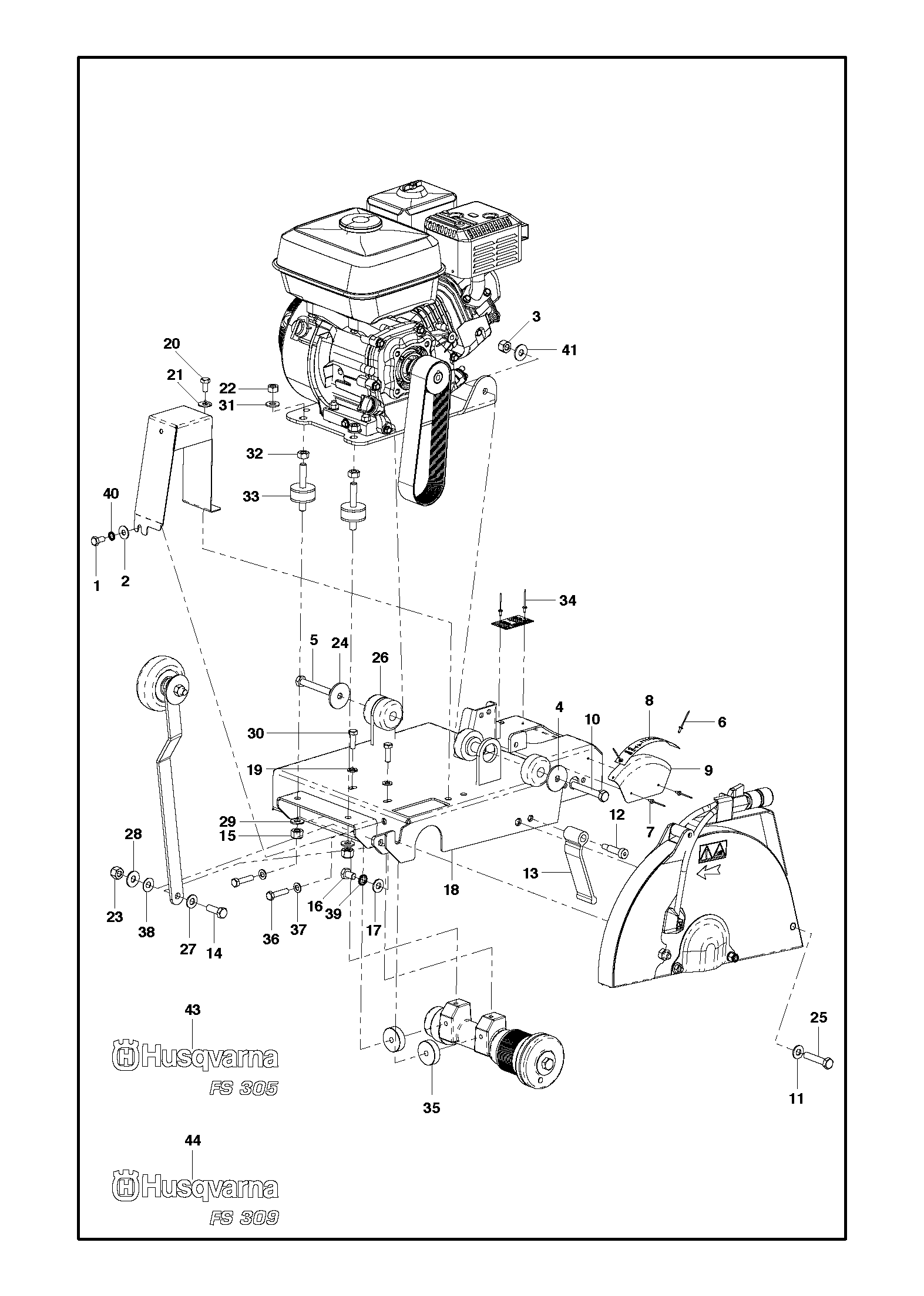 Husqvarna 504004301 onderdelentekening - positie 26