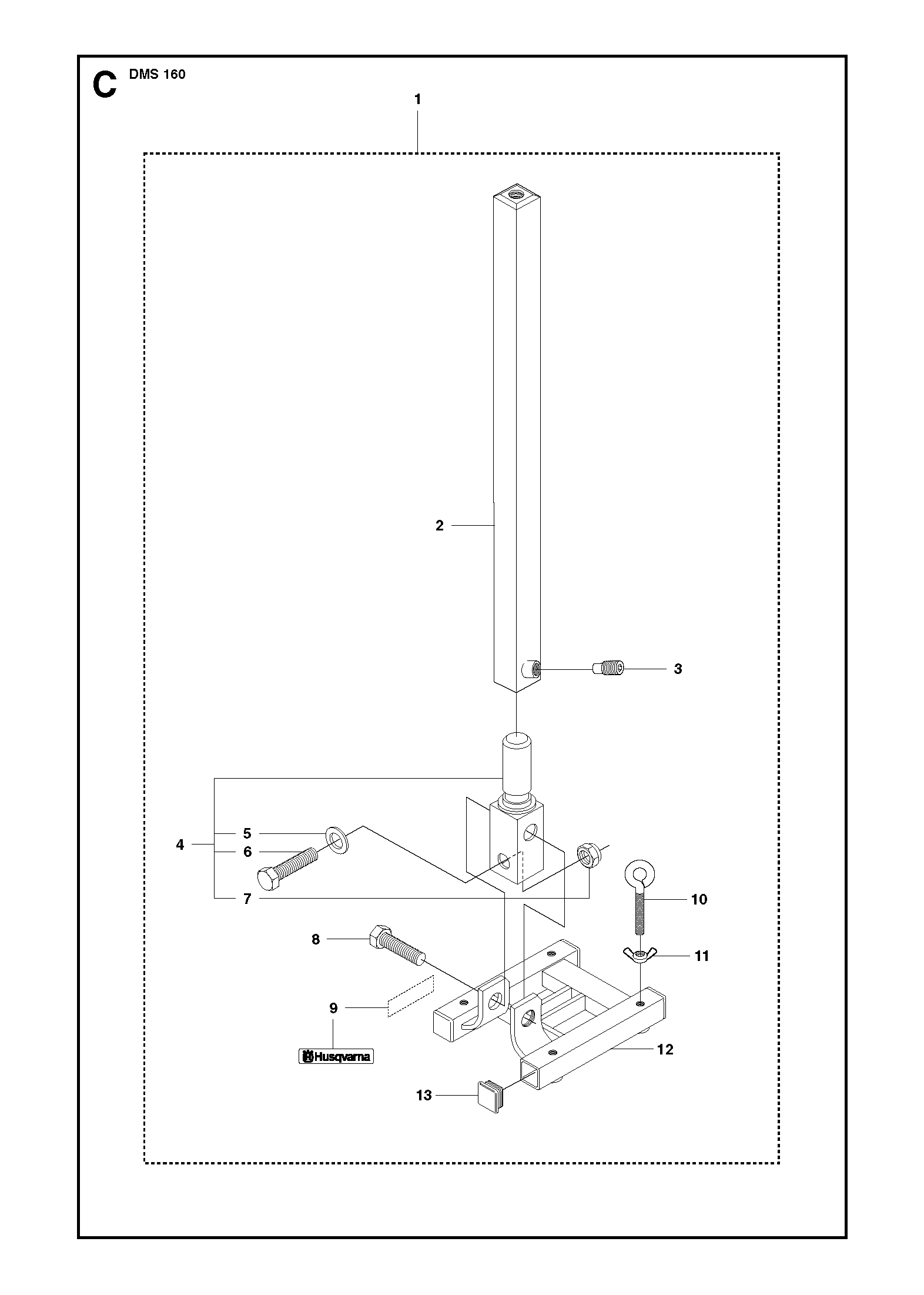 Husqvarna 504030405 onderdelentekening - positie 12