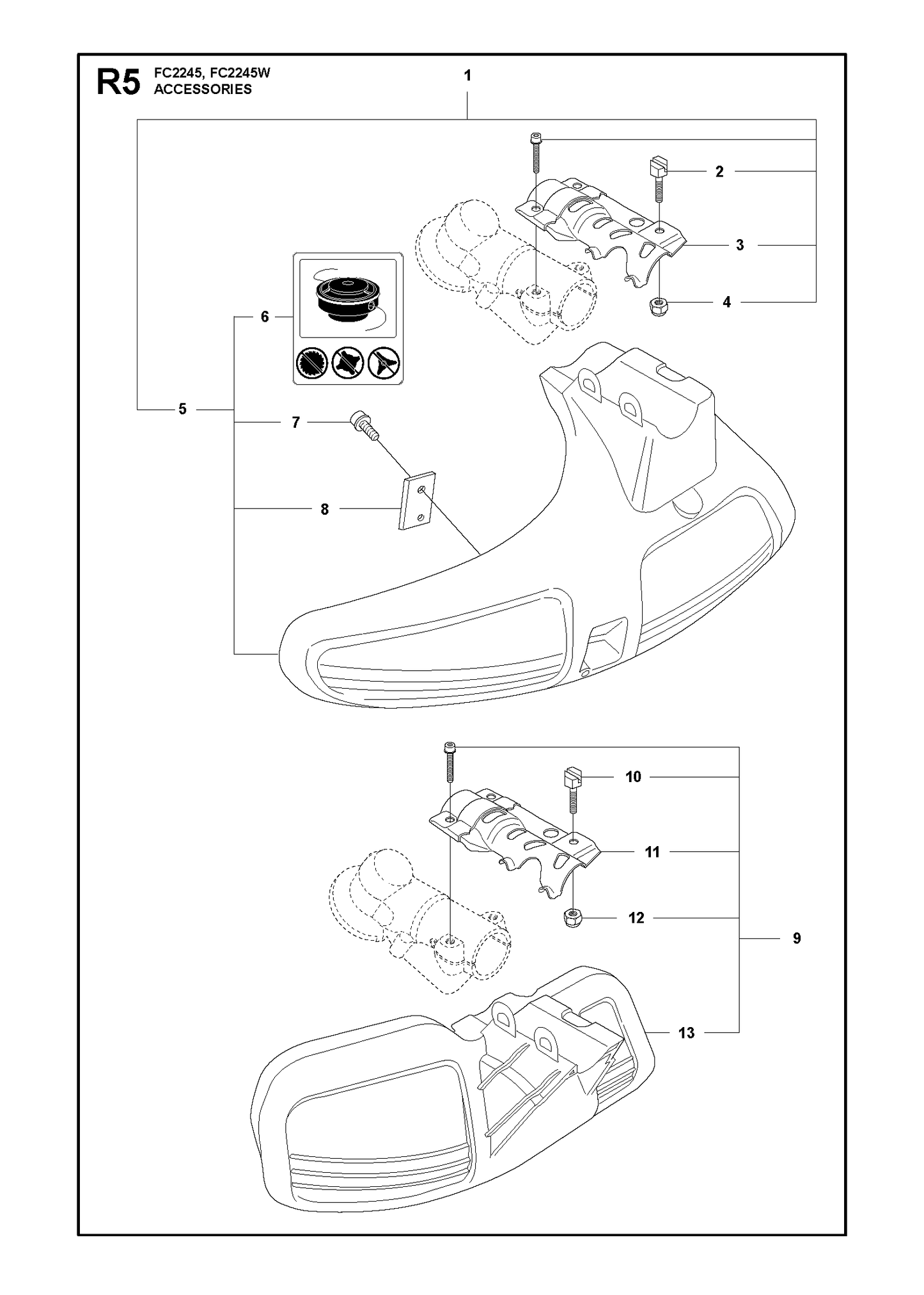 Husqvarna 503954304 onderdelentekening - positie 5