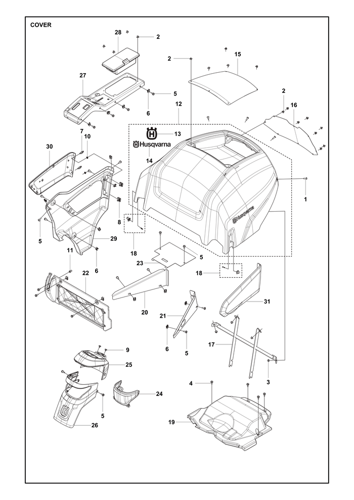 Husqvarna 599705001 onderdelentekening - positie 22