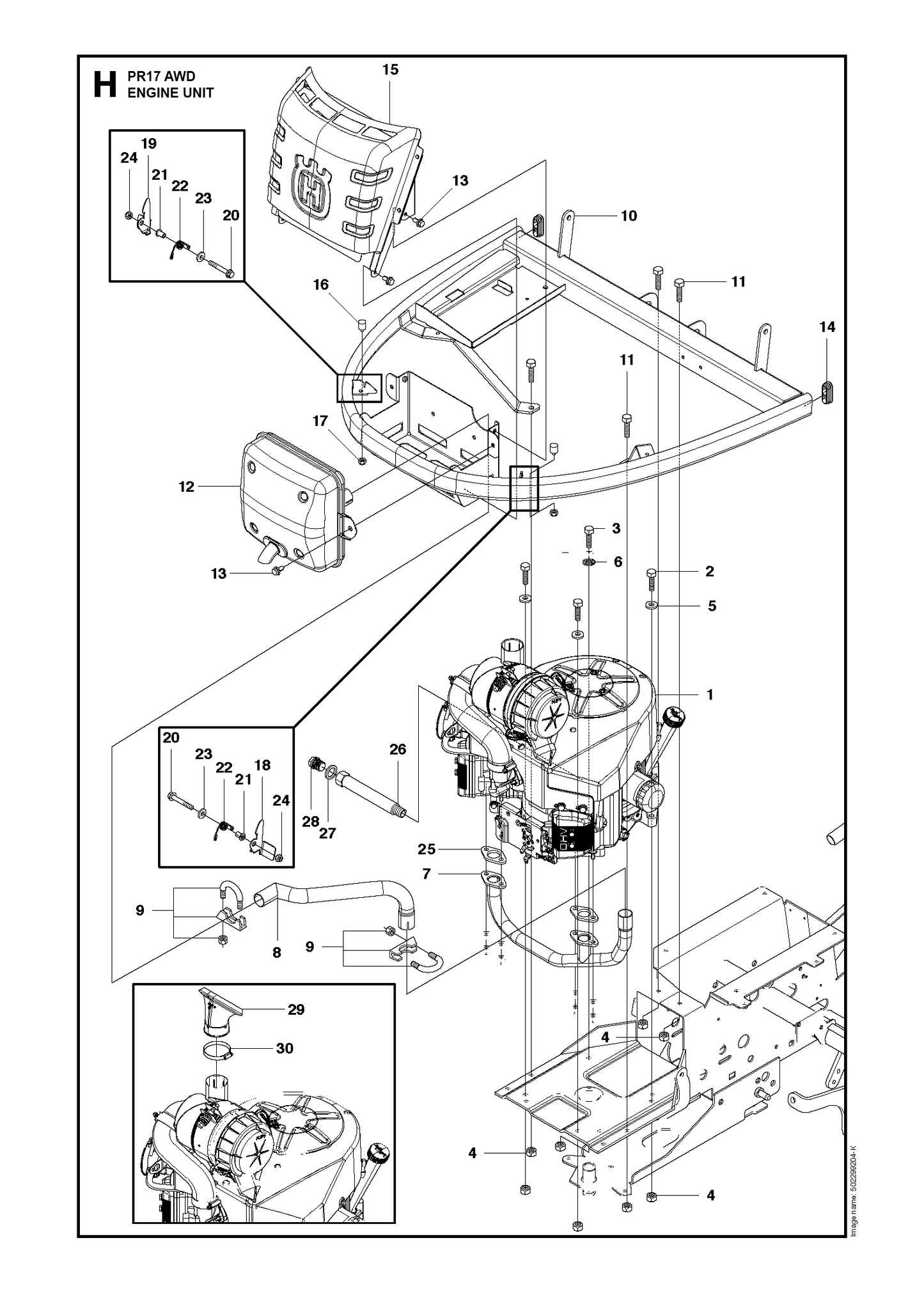 Husqvarna 504613402 onderdelentekening - positie 19