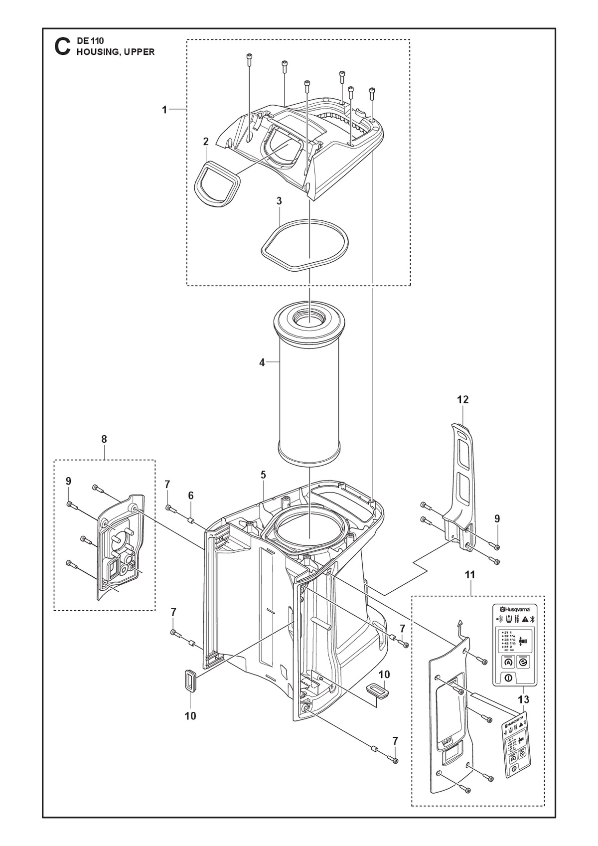 Husqvarna 529974703 onderdelentekening - positie 8
