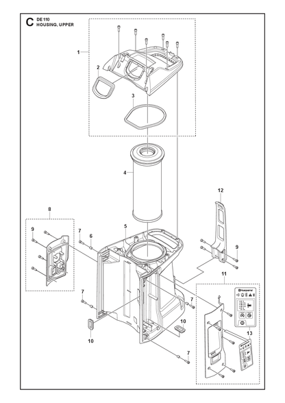 Husqvarna 529974703 onderdelentekening - positie 8