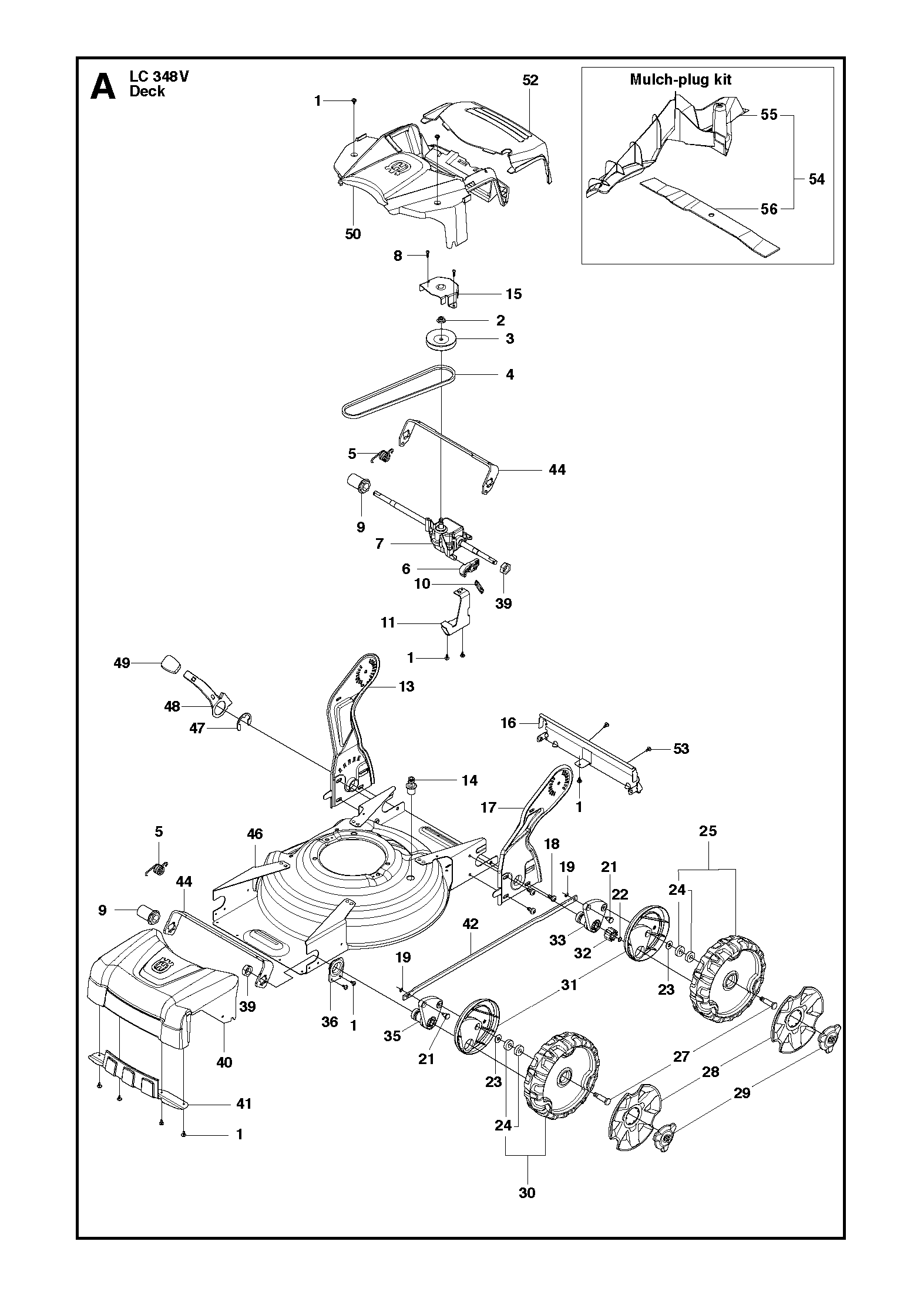 Husqvarna 504137101 onderdelentekening - positie 55