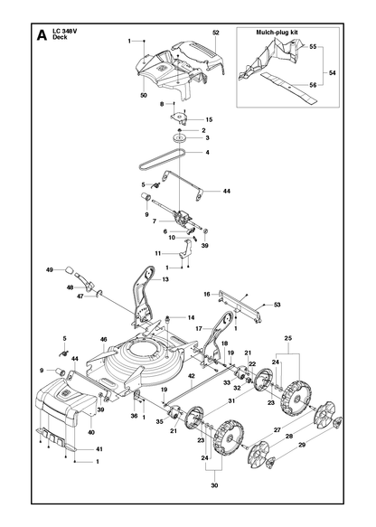 Husqvarna 504137101 onderdelentekening - positie 55