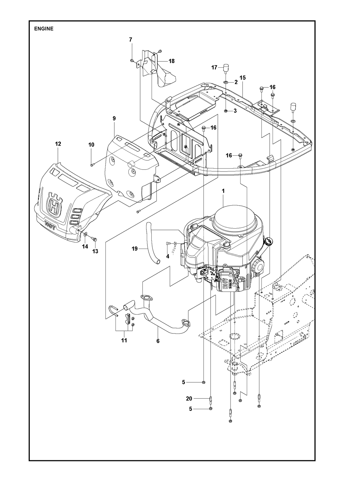 Husqvarna 579396401 onderdelentekening - positie 19