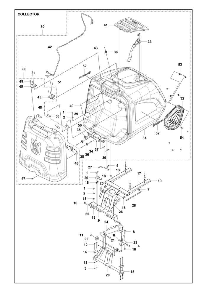 Husqvarna 725237061 onderdelentekening - positie 54