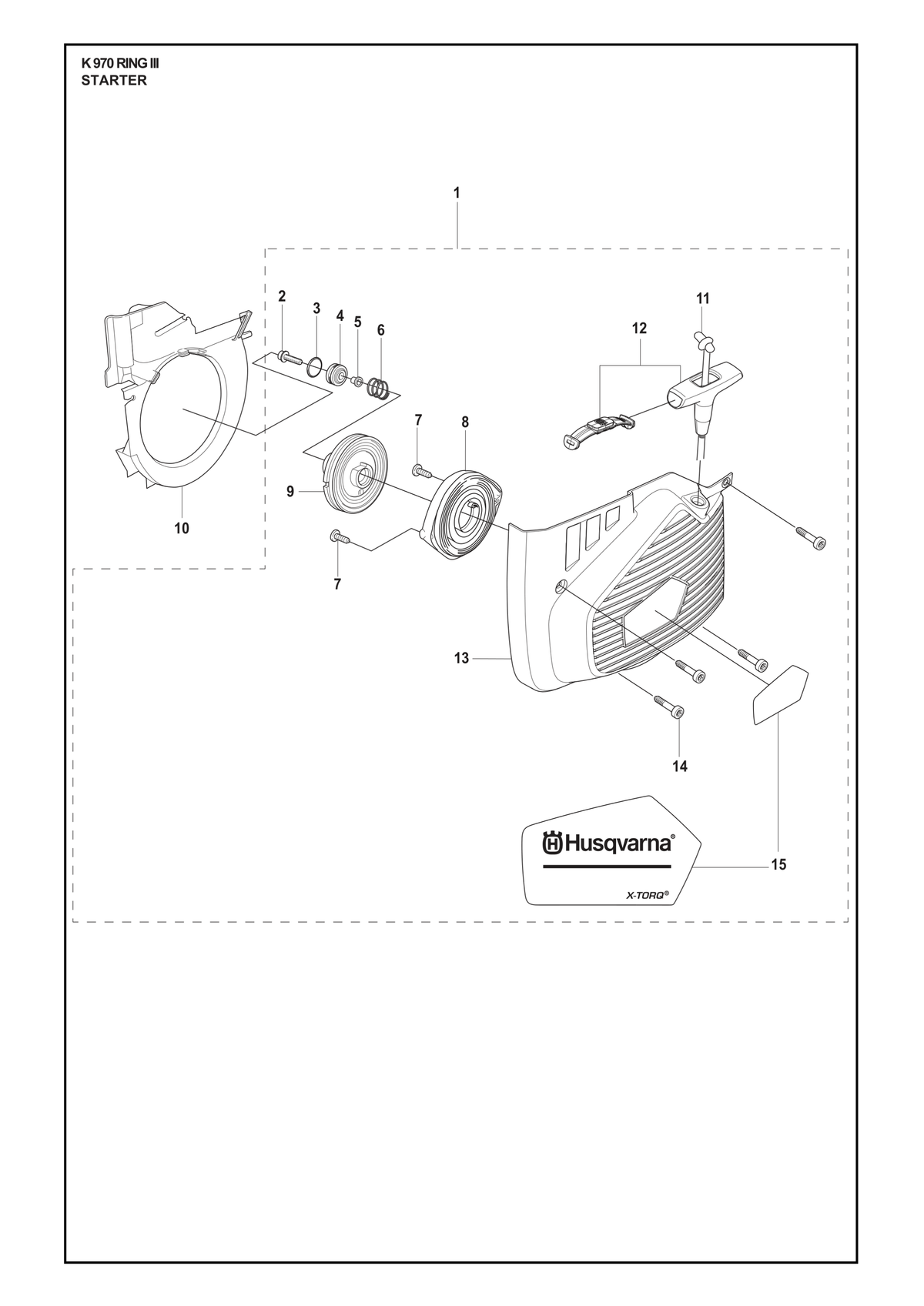 Husqvarna 574507315 onderdelentekening - positie 1