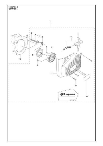 Husqvarna 574507315 onderdelentekening - positie 1