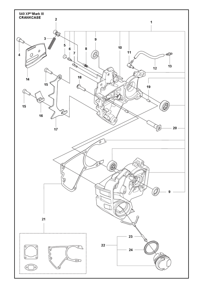 Husqvarna 599809301 onderdelentekening - positie 1